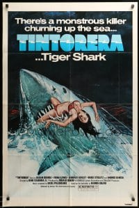4j899 TINTORERA 1sh '77 best monstrous killer tiger shark horror artwork!