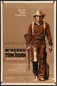 4j902 TOM HORN 1sh '80 see cowboy Steve McQueen in the title role before he sees you!