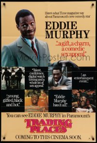 4j915 TRADING PLACES teaser English 1sh '83 great different montage of wacky Eddie Murphy!