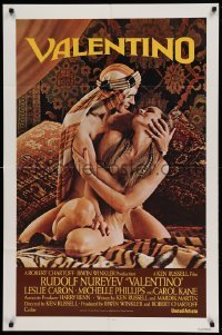 4j938 VALENTINO int'l 1sh '77 great image of Rudolph Nureyev & naked Michelle Phillipes!