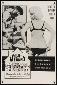 4j948 VILLA VENNELY 1sh '65 sexy half-naked prostitute, Copenhagen Call Girls!
