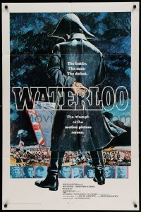 4j958 WATERLOO int'l 1sh '70 great artwork of Rod Steiger as Napoleon Bonaparte at war!