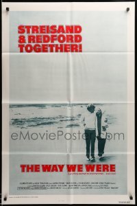 4j960 WAY WE WERE int'l 1sh '73 Barbra Streisand & Robert Redford walk on the beach!