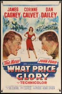 4j964 WHAT PRICE GLORY 1sh '52 James Cagney, Corinne Calvet, Dan Dailey, directed by John Ford!