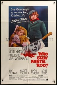 4j973 WHO SLEW AUNTIE ROO 1sh '71 mad Shelley Winters, say goodnight, it's dead time!