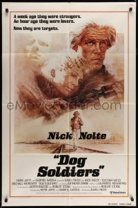 4j974 WHO'LL STOP THE RAIN int'l advance 1sh '78 artwork of Nick Nolte & Tuesday Weld by Tom Jung!
