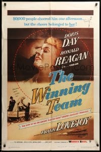 4j983 WINNING TEAM 1sh '52 Ronald Reagan as Grover Cleveland, Doris Day, baseball biography!