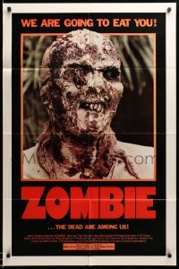 4j998 ZOMBIE 1sh '80 Zombi 2, Lucio Fulci classic, gross c/u of undead, we are going to eat you!