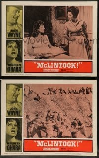 4k959 McLINTOCK 2 LCs '63 great images of sexiest Maureen O'Hara and Yvonne De Carlo, guys in pit!