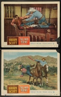 4k985 TALL MAN RIDING 2 LCs '55 cool images of tough cowboy Randolph Scott!
