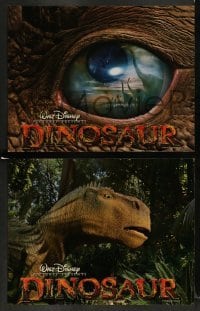 4k027 DINOSAUR 9 LCs '00 Disney, great image of prehistoric world in dinosaur eye!