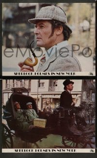 4k647 SHERLOCK HOLMES IN NEW YORK 8 color 11x14 stills '76 Roger Moore, John Huston, Patrick Macnee