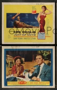 4k046 ACT OF LOVE 8 LCs '53 cool images of Kirk Douglas, pretty Dany Robin, Robert Strauss!