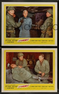 4k072 ATTACK 8 int'l LCs '56 WWII soldiers Lee Marvin, Jack Palance & Richard Jaeckel!