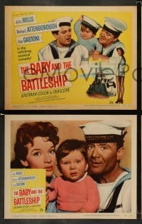 4k075 BABY & THE BATTLESHIP 8 LCs '57 English sailors John Mills & Richard Attenborough!