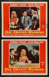4k198 DEVIL'S HAIRPIN 8 LCs '57 Cornel Wilde, sexy Jean Wallace, great car racing images!