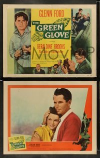 4k311 GREEN GLOVE 8 LCs '52 every man is Glenn Ford's enemy & every woman is a trap, cool TC art!