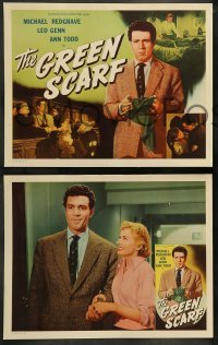 4k312 GREEN SCARF 8 LCs '54 blind/deaf/mute Leo Genn is accused of murder in this English mystery!
