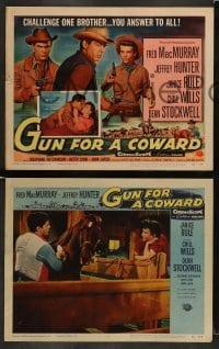 4k315 GUN FOR A COWARD 8 LCs '56 cowboys Fred MacMurray & Dean Stockwell in action, Janice Rule!