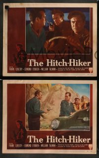 4k345 HITCH-HIKER 8 LCs '53 film noir images of Frank Lovejoy, Edmon O'Brien, and William Talman!