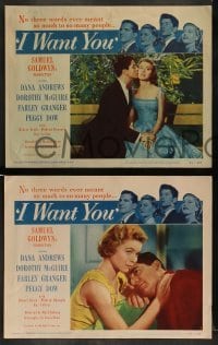 4k372 I WANT YOU 8 LCs '51 Dana Andrews, Dorothy McGuire, Farley Granger, Peggy Dow