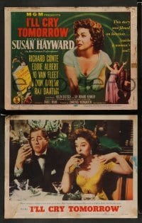 4k377 I'LL CRY TOMORROW 8 LCs '55 cool images of Susan Hayward in her greatest performance!