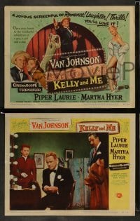 4k412 KELLY & ME 8 LCs '57 great images of Van Johnson, Piper Laurie, sexy Martha Hyer & cute dog!