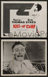 4k414 KILL OR CURE 8 LCs '62 English bumbling comic detective Terry-Thomas, Eric Sykes