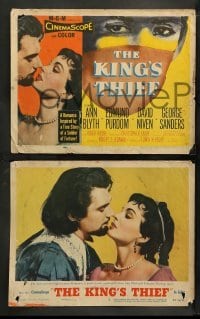 4k419 KING'S THIEF 8 LCs '55 cool images of David Niven, Ann Blyth & Edmund Purdom!