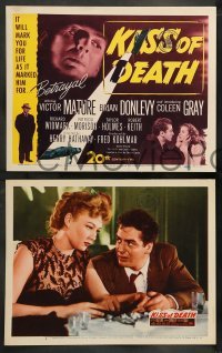4k422 KISS OF DEATH 8 LCs '47 Victor Mature, Brian Donlevy, Coleen Gray, film noir classic!