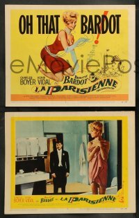 4k427 LA PARISIENNE 8 LCs '58 cool images of sexy Brigitte Bardot, Charles Boyer, Henri Vidal!