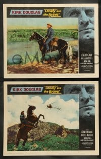 4k447 LONELY ARE THE BRAVE 8 LCs '62 Kirk Douglas classic, Walter Matthau, Kennedy!