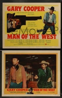 4k468 MAN OF THE WEST 8 LCs '58 Anthony Mann, western cowboy Gary Cooper is the man of fast draw!