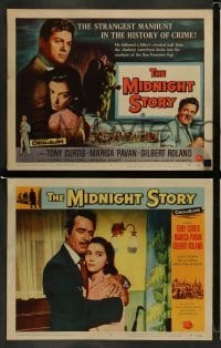 4k493 MIDNIGHT STORY 8 LCs '57 Tony Curtis in the strangest San Francisco manhunt in history!