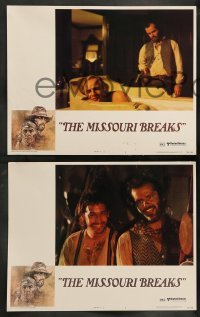 4k498 MISSOURI BREAKS 8 LCs '76 Marlon Brando & Jack Nicholson, border art by Bob Peak!