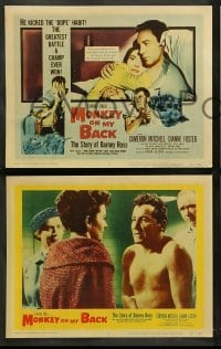 4k501 MONKEY ON MY BACK 8 LCs '57 Cameron Mitchell chooses a woman over dope, Dianne Foster!