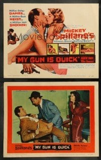 4k519 MY GUN IS QUICK 8 LCs '57 Mickey Spillane, Whitney Blake tends to Robert Bray as Mike Hammer!