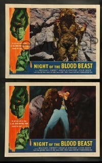 4k541 NIGHT OF THE BLOOD BEAST 8 LCs '58 best c/u of the head hunting thing that roamed the land!