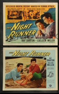 4k542 NIGHT RUNNER 8 LCs '57 released mental patient Ray Danton romances pretty Colleen Miller!