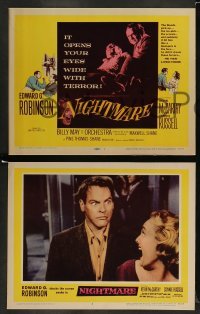 4k544 NIGHTMARE 8 LCs '56 Edward G. Robinson, Kevin McCarthy, open your eyes wide with terror!