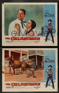 4k555 OKLAHOMAN 8 LCs '57 great cowboy western images of Joel McCrea w/ Barbara Hale!