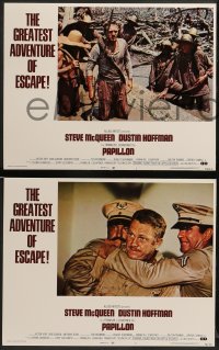 4k576 PAPILLON 8 LCs '73 great images of prisoner Steve McQueen & Dustin Hoffman on Devil's Island!