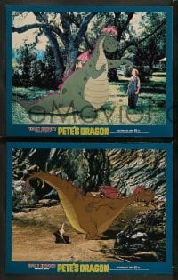4k584 PETE'S DRAGON 8 LCs '77 Walt Disney, great cartoon & live action images!