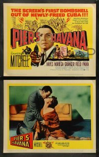 4k588 PIER 5 HAVANA 8 LCs '59 Cameron Mitchell in newly-freed Cuba, sexiest Allison Hayes!