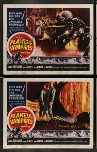 4k592 PLANET OF THE VAMPIRES 8 LCs '65 Mario Bava, beings of the future, Reynold Brown border art!