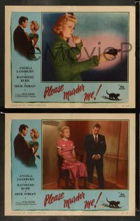 4k596 PLEASE MURDER ME 8 LCs '56 Godfrey, great images of Angela Lansbury and Raymond Burr!