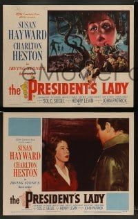 4k599 PRESIDENT'S LADY 8 LCs '53 sexy adulteress Susan Hayward, Charlton Heston, Faye Bainter!