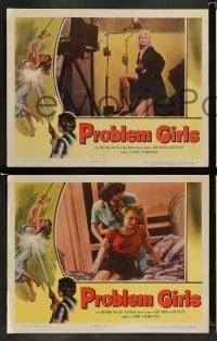 4k606 PROBLEM GIRLS 8 LCs '53 cool fighting images, great border art!