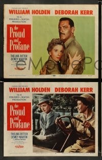 4k609 PROUD & PROFANE 8 LCs '56 William Holden, Deborah Kerr, Thelma Ritter, World War II!