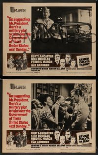 4k641 SEVEN DAYS IN MAY 8 LCs '64 Burt Lancaster, Kirk Douglas, Fredric March & Ava Gardner!